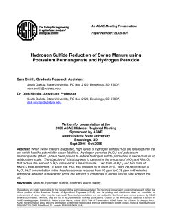 Hydrogen Sulfide Reduction of Swine Manure using Potassium