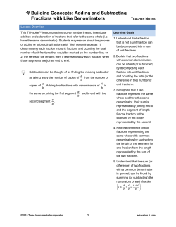 Adding and Subtracting Fractions with Like