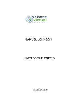 SAMUEL JOHNSON LIVES FO THE POET´S