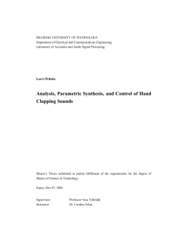 Analysis, Parametric Synthesis, and Control of Hand Clapping Sounds