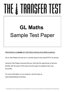GL Maths Sample Test Paper