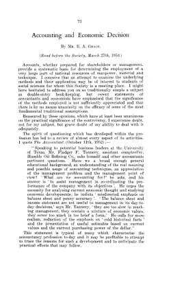 Accounting and Economic Decision