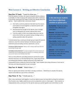 Mini-Lesson 6: Writing an Effective Conclusion