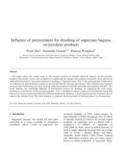 Influence of pretreatment for deashing of sugarcane bagasse on