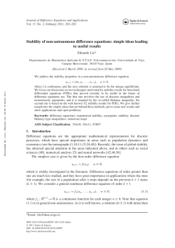 Stability of non-autonomous difference equations