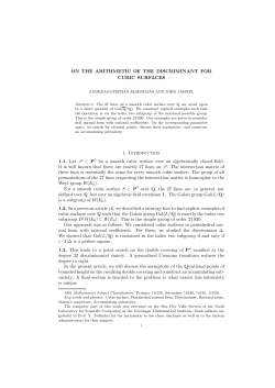 ON THE ARITHMETIC OF THE DISCRIMINANT FOR CUBIC