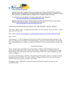 The 1948 Nebraska “All Star” Primary