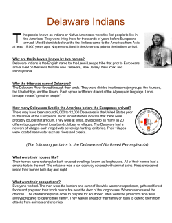 Delaware Indians - Pencader Heritage Area Association
