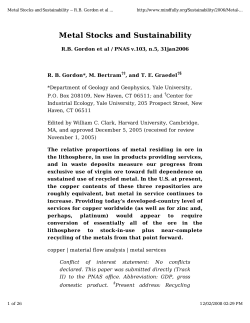Metal Stocks and Sustainability
