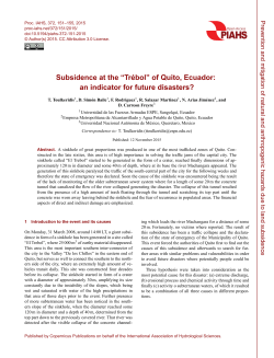 Subsidence at the &ldquo;Tr&eacute;bol&rdquo; of Quito, Ecuador: an indicator for future