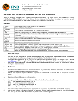 FNB General Terms and Conditions
