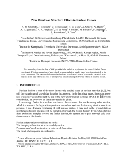 New Results on Structure Effects in Nuclear Fission