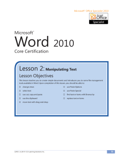 Microsoft Word 2010 Core_Lesson2