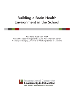 Building a Brain Health Environment in the School