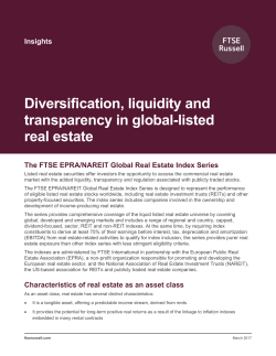 Diversification, liquidity and transparency in global