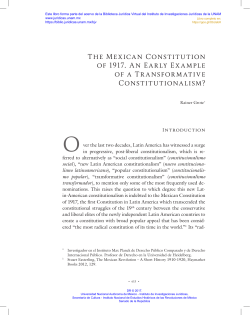 The Mexican Constitution of 1917. An Early Example of a
