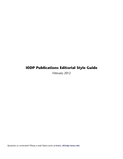 IODP Publications Editorial Style Guide