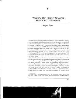 4.1 .RACISM. BIRTH CONTROL AND REPRODUCTIVE RIGHTS`