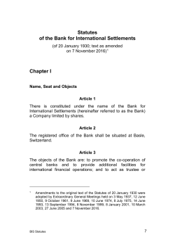 Statutes - Bank for International Settlements
