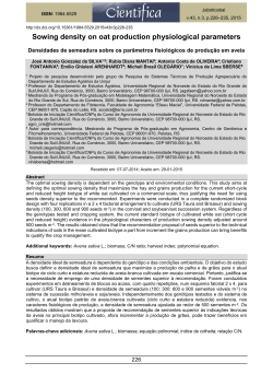 Sowing density on oat production physiological parameters