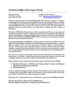 Sartartia Middle School Jaguar Bands