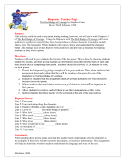 Biopoem: Teacher Page