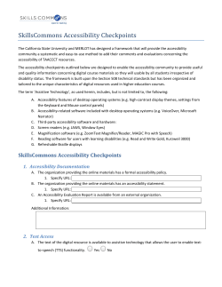 SkillsCommons Accessibility Checkpoints