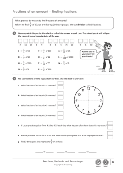 Fractions of an amount &ndash; finding fractions