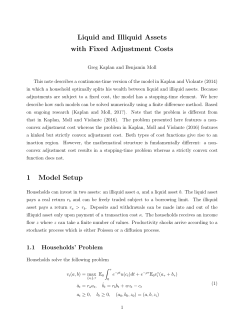 Liquid and Illiquid Assets with Fixed Adjustment Costs 1 Model Setup