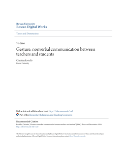 Gesture: nonverbal communication between teachers and students