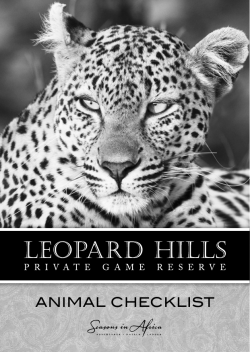 ANIMAL checkLIst - Seasons in Africa
