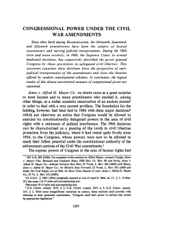 Congressional Power Under the Civil War Amendments