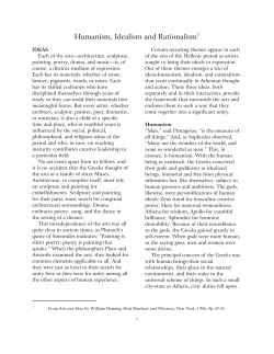 Humanism, Idealism, Rationalism