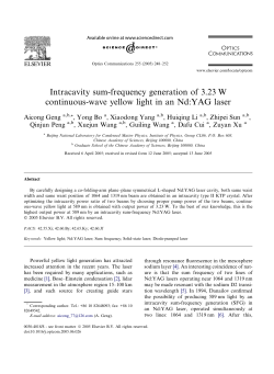 Intracavity sum-frequency generation of 3.23 W continuous