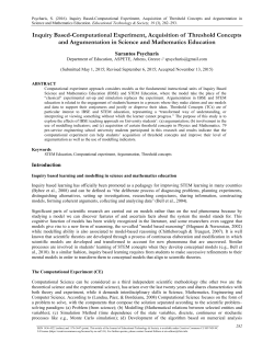 Inquiry Based-Computational Experiment, Acquisition of Threshold