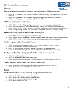 2017-19 Standard Outcomes / Indicators 1 Education Parents