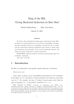 King of the Hill: Giving Backward Induction its Best Shot&lowast;