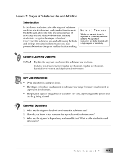 Lesson 2: Stages of Substance Use and Addiction