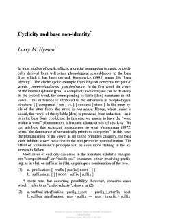Cyclicity and base non-identity Larry M. Hyman