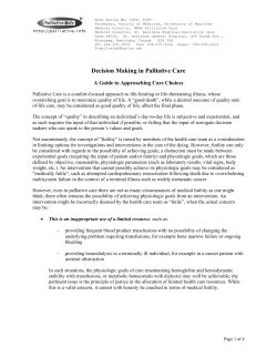 Decision Making in Palliative Care