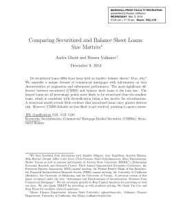 Comparing Securitized and Balance Sheet Loans