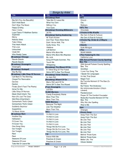 Songs by Artist - J Sabol Entertainment