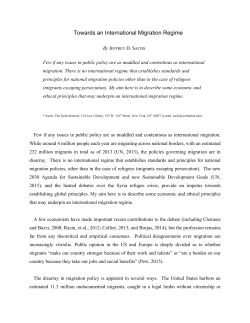 Towards an International Migration Regime