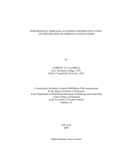 performance appraisal systems in higher education