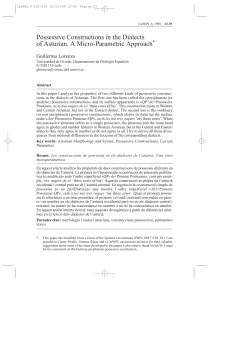 Possessive Constructions in the Dialects of Asturian