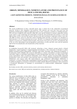 Origin, mineralogy, nomenclature and provenance of silica and SiO