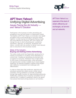 APT from Yahoo!: Unifying Digital Advertising