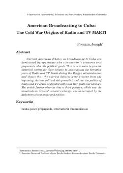 American Broadcasting to Cuba: The Cold War Origins of Radio and