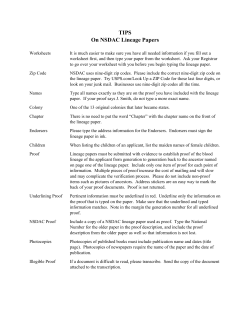 TIPS On NSDAC Lineage Papers