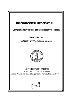 Psychological Processes II